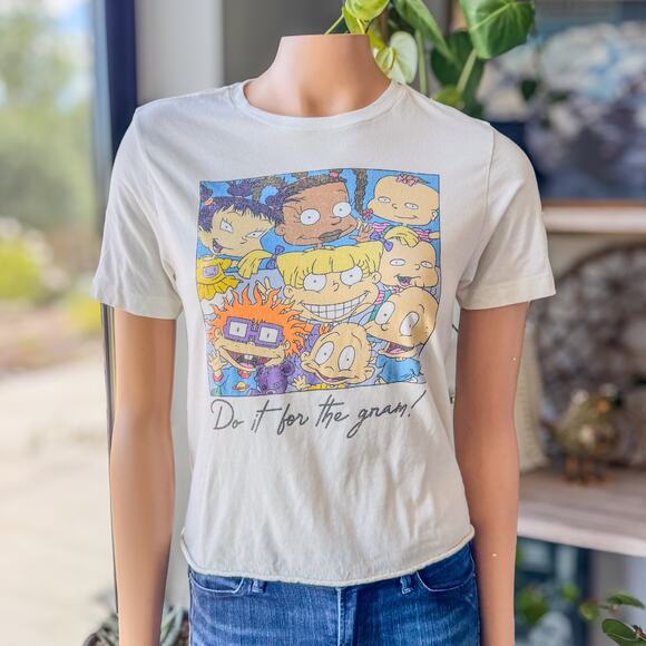 Nickelodeons Rugrats Women’s Small “Do It For The Gram!" Raw Hem Retro Tee - Picture 4 of 7